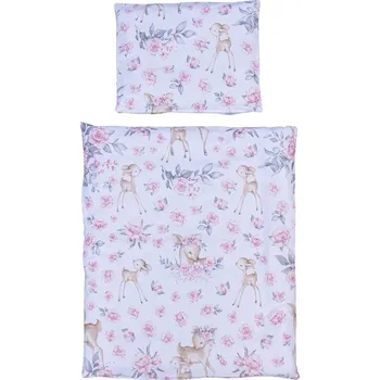Zavinovačka Scarlett Set peřinka a polštař do kočárku Srneček - růžová