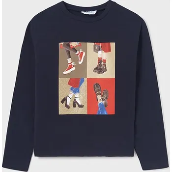 Dětská móda Mayoral dívčí tričko 7046 modré, růžové barva: modrá, Rozměr: 140 (10 let)