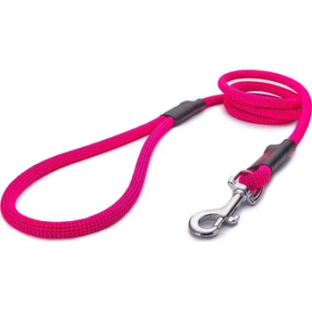 Vodítko pro psa Tamer Lanové vodítko KLASIK | Střední pes | růžové neon s černým prošitím - 437 Délka: 145 cm