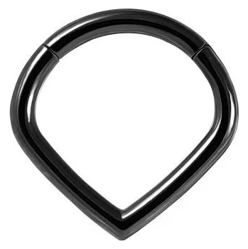 Piercing Piercingate Piercing segment PKR00148 - Barva/Motiv: Černá, Průměr kroužku: 10 mm, Průměr tyčky: 1,2 mm