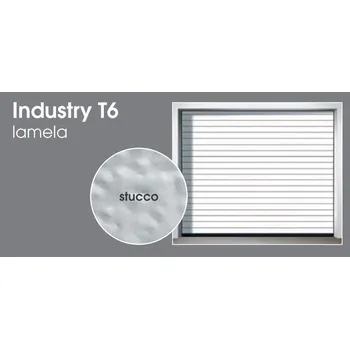 Garážová vrata vratová sekce Industry T6, výška 500 mm, bílý hliník RAL 9006 - vratový panel Trido, pět podélných prolisů, zámek MW, výška panelu 500 mm, tl. 40 mm, vnější provedení viz varianty, povrch stucco, vnitřní provedení stucco, barva bílá RAL 9010, cena za 1 me