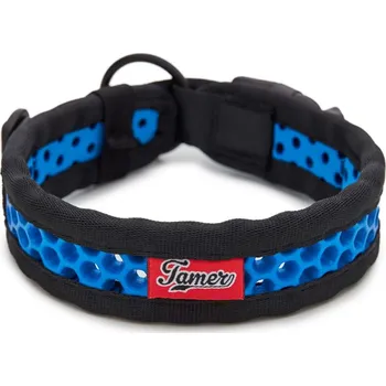 Obojek pro psa Tamer Perforovaný obojek SOFTY | černo - modrý Šířka: 3,8 cm, Obvod krku: 35 - 41 cm