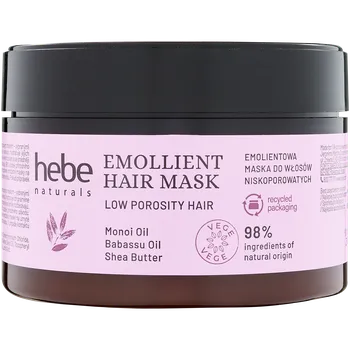Vlasová regenerace Hebe Naturals Emollient Hair Mask zvláčňující maska pro vlasy s nízkou pórovitostí, 230 ml