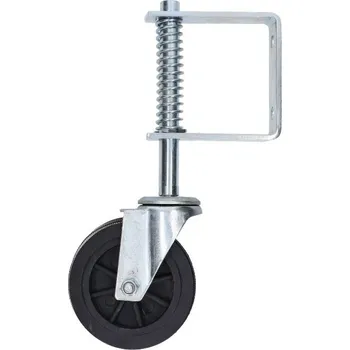 Pojezdové kolečko opěrné kolečko pro křídlovou bránu - otočné kolečko s pružinou, nosnost 70 kg, průměr 97,5 mm, povrchová úprava pozink, výrobce Combi Arialdo