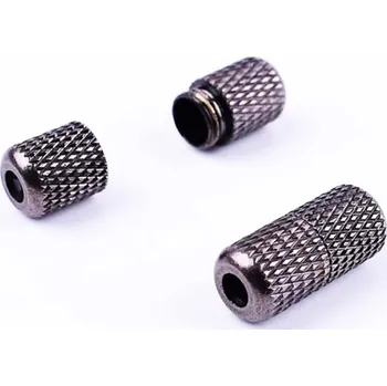 Tkaničky do bot Kulatá vroubkovaná šroubovací spona na tkaničky - Černá