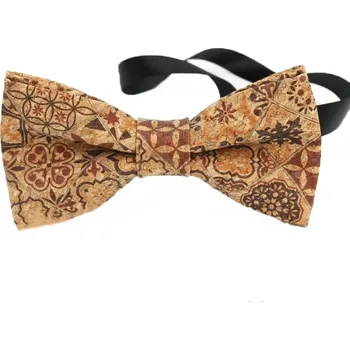 Motýlek Dřevěný korkový motýlek - Hnědé dlaždice