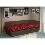 Nabytekmorava Válenda s úložným prostorem Junior 200x80 cm, s čelem barva lamina: ořech, Barva potahu: Mega 047 červená