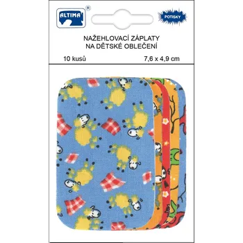 Nažehlovací záplaty s potiskem malé 10 ks - ovečky modré + mix