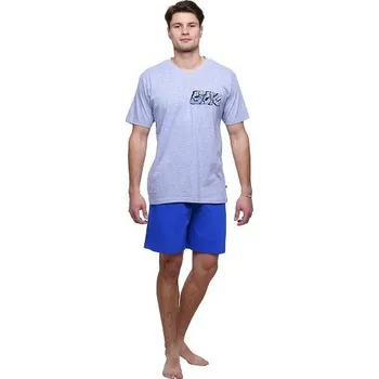 Pánské pyžamo Pyžamo pánské Calvi krátké 063 modré Barva: Modrá, Velikost: L