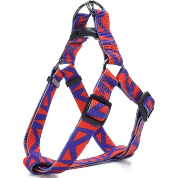 Postroj pro psa Vsepropejska Rais III fialovo-červený postroj pro psa Typ: Postroj 3, Velikost: Obvod hrudníku 39 - 62 cm