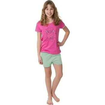 Dívčí pyžamo Calvi Pyžamo dívčí krátké 251 růžové Barva: růžová, Velikost: 150