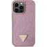 Pouzdro na mobilní telefon Guess Rhinestones Triangle Metal Logo pro Apple iPhone 14 Pro Max růžové