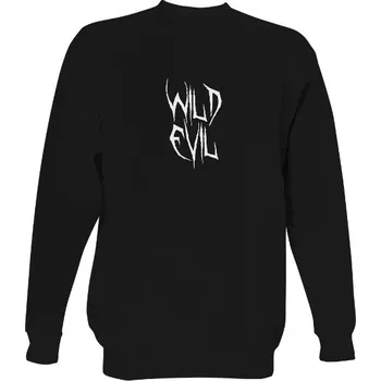 Pánská mikina Mikina bez kapuce Unisex s potiskem Wild Evil mikina černá pánské