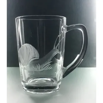 Hrnek skleněný na čaj 250ml s rytinou šneka - ručně ryté (broušené), dárková krabička