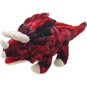 maňásek Maňásek na ruku - Malý triceratops - červený (Baby Dinos 35 cm)