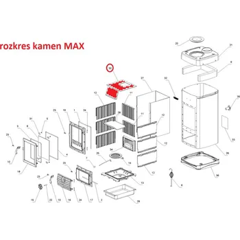 Krbová kamna La Nordica - horní deflektor spalin pro kamna MAX