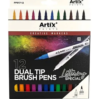 Main Papel S.L. Sada oboustranných fixů se dvěma hroty (12ks) mix barev