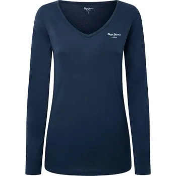 Dámské tričko PEPE JEANS DÁMSKÉ TRIČKO S DLOUHÝM RUKÁVEM CORINE L/S FUTURE NAVY PL505306 594 Velikost: S