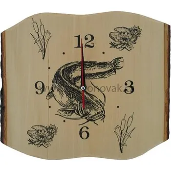 Hodiny Hodiny sumec - deska s kůrou