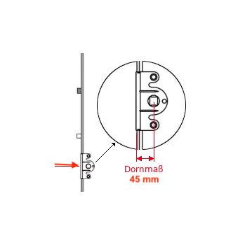 Příslušenství k oknu Opravný převod MACO - zvýšený dorn DORN: 45