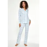 Pyžamo propínací dámské Cornette 284 Kostka šedé Barva: šedá, Velikost: XL