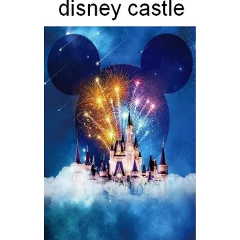 Diamantové malování Disney Diamantové malování - Filmové a pohádkové postavy III. (kulaté diamanty) Motiv: disney castle, Rozměr: 20x30 cm