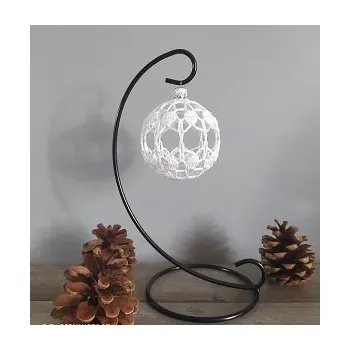 Vánoční ozdoba Háčkovaná vánoční ozdoba - baňka č.5 - 7 cm 7 cm bílá