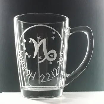 Hrníček 250ml znamení kozoroh - ručně ryté (broušené) dárková krabička