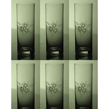 Sklenice sklenice na pivo 6ks Barline 300ml s rytinou květ sklenice na pivo (vodu) 6ks Barline 300ml, skleničky s rytinou květ