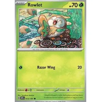 Sběratelská karetní hra Pokémon OBF 013/197 Rowlet - Obsidian Flames Stav: Near Mint, Verze: REVERSE HOLO