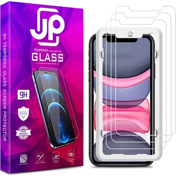 Tvrzené sklo (Tempered Glass) JP Long Pack pro Apple iPhone 14 Pro Max / 15 Plus - čiré - sada 3 kusů + aplikátor