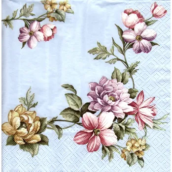 Papírový ubrousek UBR-F39, Ubrousek, 16x16 cm, KVĚTINY, 1 kus