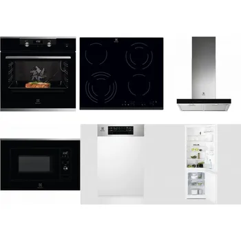 Set domácích spotřebičů ELECTROLUX KODEC75X2 + ELECTROLUX EHF6343FOK + ELECTROLUX LFT766X + ELECTROLUX LMS2203EMX + ELECTROLUX EEM43300IX + ELECTROLUX LNT3LF18S