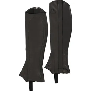 Vybavení pro jezdce ACAVALLO Minichapsy GP Stretch Leather ACAVALLO, obvod lýtka 35 cm, černé 41 cm