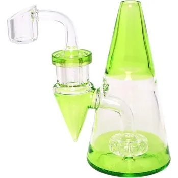 Skleněný bong Heatex Glass Minimalist Green 5" (Avandgardní&nbsp;skleněný bong Minimalist v zelené barvě, vysoký 12,7 cm.)