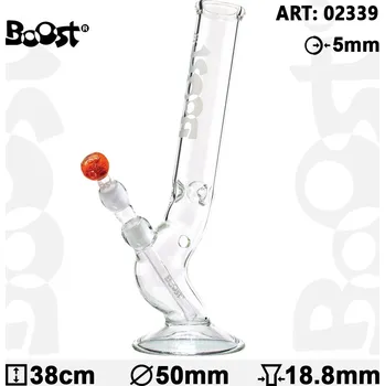 Skleněný bong Boost Bolt, 38cm, 18,8mm (Tento Boost Bolt Glass Bong je působivým skleněným uměním, které vás ohromí! Je vyroben z robustního žáruvzdorného borosilikátového skla.)