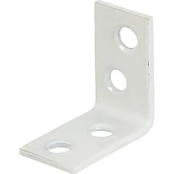Tesařské kování Spojovací úhelník sedlový 40x40x15 mm bílý plastový potah