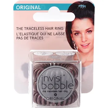 Spirálová gumička do vlasů Invisibobble Original - hnědá, 3 ks (IB-OR-HP10015) + dárek zdarma