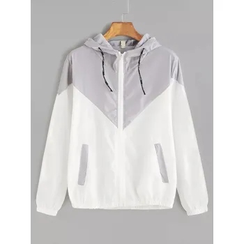 Dámská jarní/podzimní bunda sportovního vzhledu Barva: Šedá, Velikost: 4XL