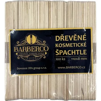 Dřevěné špachtle k nanášení vosku BARBERCO 110x8 mm - 100 ks