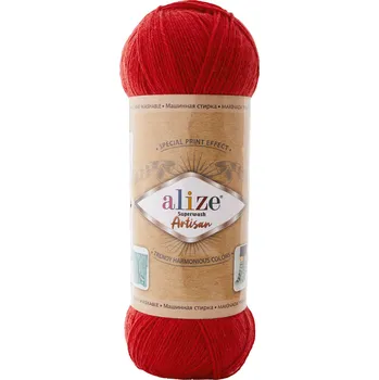 Galanterie Alize Příze Superwash Artisan 56 červená