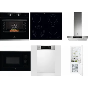 Set domácích spotřebičů ELECTROLUX KODEC75X2 + ELECTROLUX EHF6343FOK + ELECTROLUX LFT426X + ELECTROLUX LMS4253TMX + ELECTROLUX EEM43300IX + ELECTROLUX ENT6TF18S