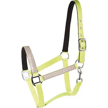 Vybavení pro koně Reflexní stájová ohlávka pro koně žlutá vel. pony