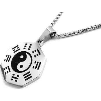 Náhrdelník Steel Jewelry Náhrdelník jing jang z chirurgické oceli NH090339 dárkové balení zdarma
