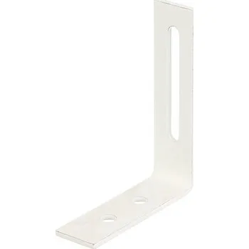 Tesařské kování Spojovací úhelník přestavitelný 65x80x20 mm bílý plastový potah