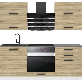 Kuchyňská linka Kuchyňská linka Belini Premium Full Version 180 cm dub sonoma s pracovní deskou EMILY TOR EMILY/0/WT/DS/B/B1