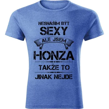 Pánské tričko tričko se jménem HONZA modrý melír XL