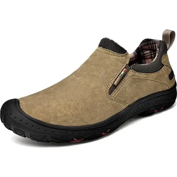 Pánské mokasíny Pánské semišové loafers handmade prodyšné boty Barva: Khaki, Velikost: 38