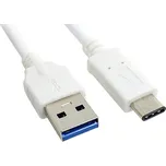 Kabel C-tech USB 3.0 AM na Type-C kabel (AM/CM), 1m, bílý