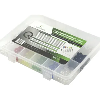 Dioda Quadrios sada LED červená, zelená, žlutá, modrá, studená bílá, teplá bílá 3 mm, 5 mm 20 mA 2.0 V